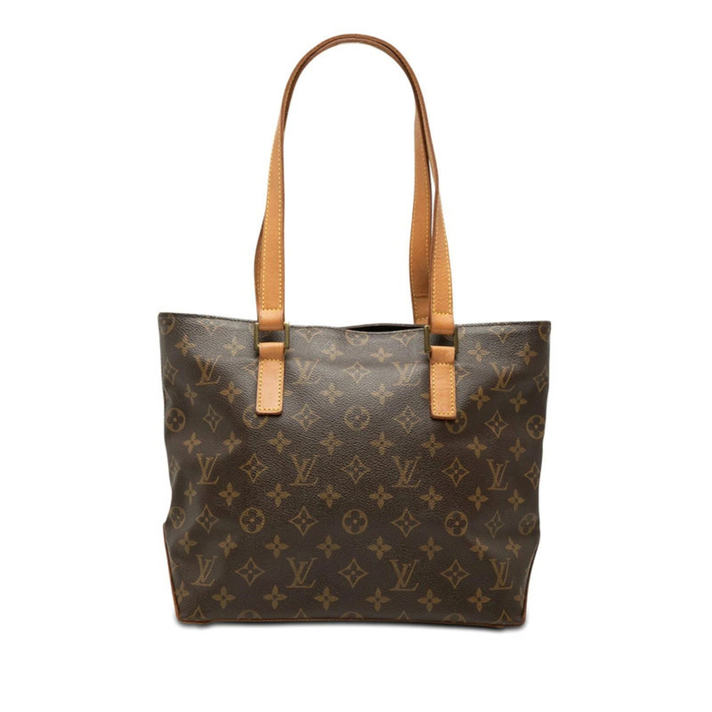 Louis Vuitton Monogram Cabas Piano Tote Bag Shoulder Brown Leather